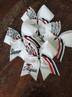 Senior Cheer Bow/ Softball Bow/Dance Bow with Name and Graduation Cap.