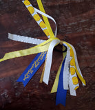 Softball Spirit Ribbons/Hair Streamers/Pony-O's with Name and Number