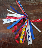 Softball Spirit Ribbons/Hair Streamers/Pony-O's with Name and Number