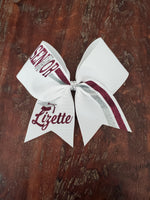 Senior Cheer Bow/ Softball Bow/Dance Bow with Name and Graduation Cap.