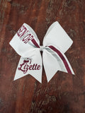 Senior Cheer Bow/ Softball Bow/Dance Bow with Name and Graduation Cap.