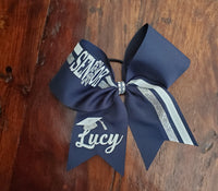 Senior Cheer Bow/ Softball Bow/Dance Bow with Name and Graduation Cap.
