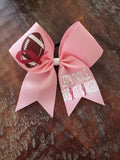 Custom Pink Breast Cancer Awareness Cheer Bow