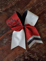 Full glitter Chevron tail cheer bow with 1 name.