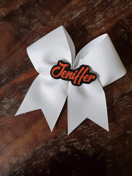 Custom Solid Ribbon Bow with 3D name