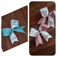 MINI Bow Key-chain with Half Glitter and 2 Names