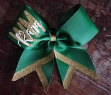 Load image into Gallery viewer, T-Chevron Tail Cheer/Softball/Dance Bow with 2 names.
