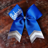 Custom Blue Cheer Bow /Dance Bow / Softball Bow with Name