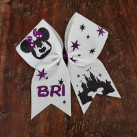 Minnie Heart and Stars Cheer Bow with Name