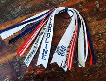 Load image into Gallery viewer, Volleyball Hair Tie Streamer/Spirit Ribbons with Name and Number
