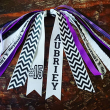 Load image into Gallery viewer, Volleyball Hair Tie Streamer/Spirit Ribbons with Name and Number
