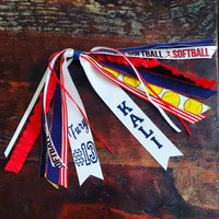 Softball Spirit Ribbons/Hair Streamers/Pony-O's with Name and Number