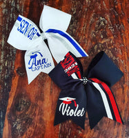 Senior Cheer Bow/ Softball Bow/Dance Bow with Name and Graduation Cap.