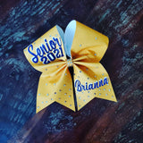 FULL Glitter Senior Cheer Bow/Dance Bow with Rhinestones and Name