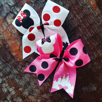 Minnie Cheer Bow with Glitter on Half