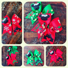 Load image into Gallery viewer, Christmas Themed Cheer Bow.
