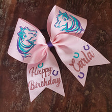 Load image into Gallery viewer, Horse Themed Cheer/Horse Party Bow

