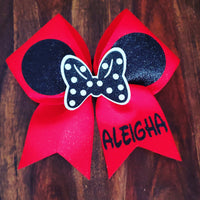 Minnie Cheer Bow with 3D bow and Name