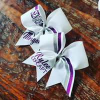 Senior Cheer Bow/ Softball Bow/Dance Bow with Name and Graduation Cap.