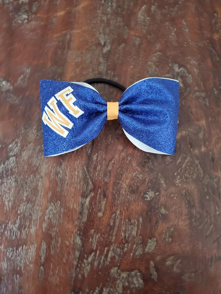 FULL Glitter Tailless Cheer Bow/Dance Bow/Competition Bow with Initials