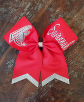 Chevron Tail Cheer Bow/Softball Bow/Dance Bow with 2 names.