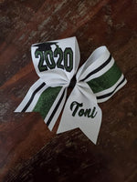 Senior Striped Cheer Bow/Graduation Bow/ with Name