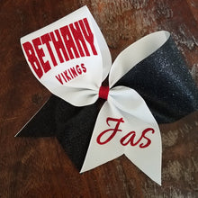 Load image into Gallery viewer, Half Glitter Cheer/Softball/Dance Bow with 2 Names

