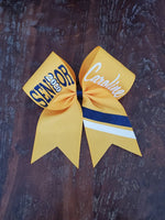 Striped Cheer Bow/Dance Bow/Softball Bow with Name