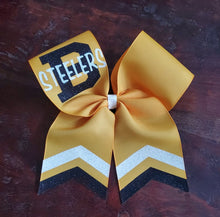 Load image into Gallery viewer, Chevron Tail Cheer/Softball/Dance Bow with Name

