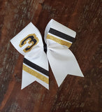 Striped Cheer Bow/Softball Bow/Dance Bow with Name