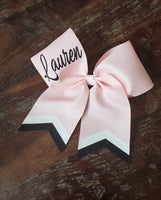 Chevron Tail Cheer Bow /Softball Bow/Dance Bow with Name