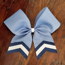 Load image into Gallery viewer, Bluebird ribbon with navy and white chevrons
