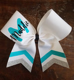 Chevron Tail Cheer Bow/Softball Bow /Dance Bow with Name