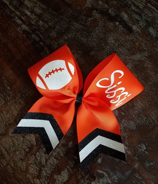 Custom Cheer Bow / Softball Bow / Dance Bow with Chevron Tail and