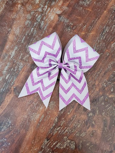 FULL Glitter Chevron Cheer Bow / Dance Bow / Softball Bow