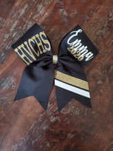 Load image into Gallery viewer, Striped Cheer/Dance/Softball Bow with 3 Names
