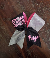 FULL Glitter Cheer Bow/Dance Bow/ Senior Bow with 2 Names.