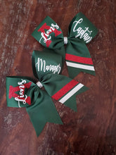 Load image into Gallery viewer, Striped Cheer/Dance/Softball Bow with 3 Names
