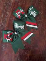 Striped Cheer Bow/Dance Bow/Softball Bow with Name