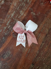 Load image into Gallery viewer, MINI Bow Key-chain with Half Glitter and 1 Name

