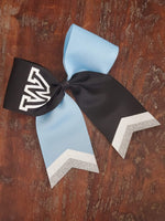 2 Toned Cheer Bow/Softball Bow/Dance Bow with 2 Chevrons and Name.