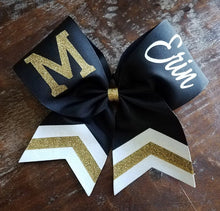 Load image into Gallery viewer, Custom Cheer/ Softball/ Dance Bow with Chevron Tail and 2 Names

