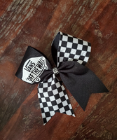 Checkered Cheer Bow/Softball Bow/ Dance Bow.