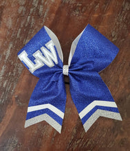 Load image into Gallery viewer, FULL Glitter Chevron Tail Cheer/Dance/Competition Bow with 2 Names.
