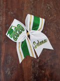 Senior Striped Cheer Bow/Graduation Bow/ with Name