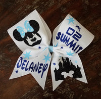 Minnie Heart and Stars Cheer Bow with Name