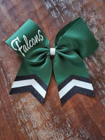 Custom Green/Pink Cheer Bow /Dance Bow /Softball Bow with Name