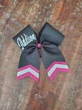 Custom Black Cheer Bow/Dance Bow/Softball Bow/ with Name