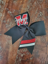 Load image into Gallery viewer, Striped Cheer/Dance/Softball Bow with 3 Names
