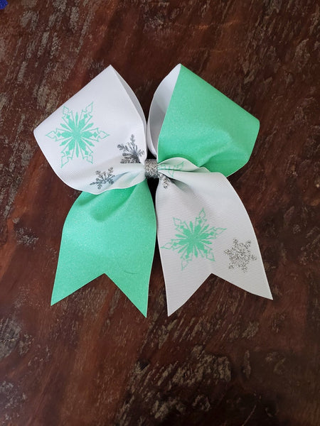 Snowflake Cheer Bow/Dance Bow